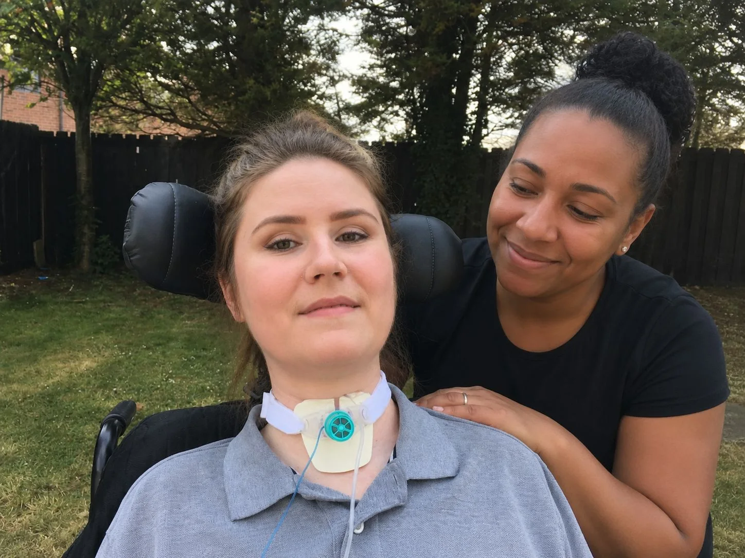 Adult tracheostomy care support in an outdoor home environment