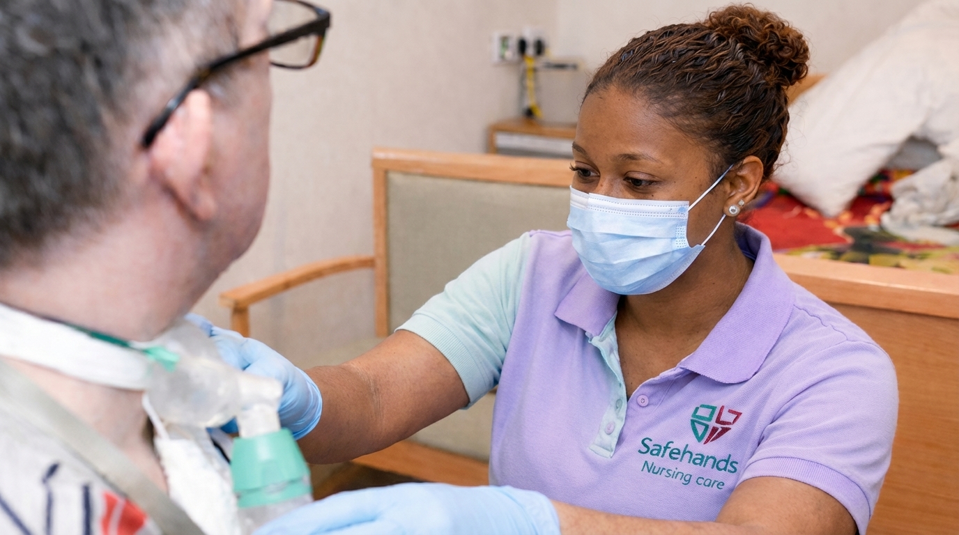 Adult tracheostomy care being supported at home