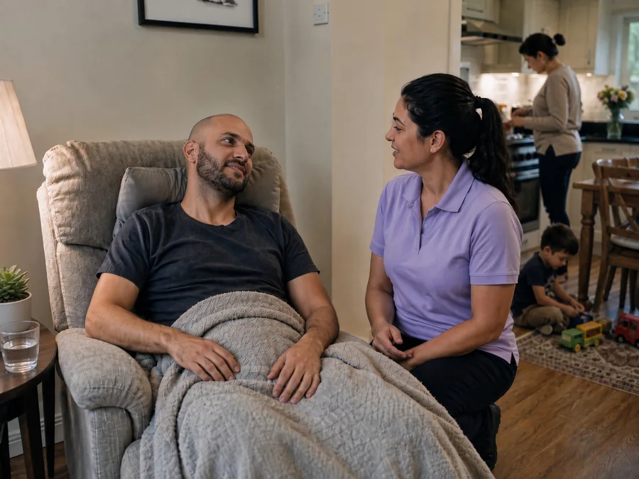 Illustrative home support scene supplied in the approved design