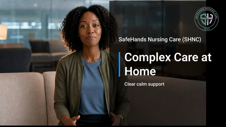 SafeHands Nursing Care video guide about complex care at home